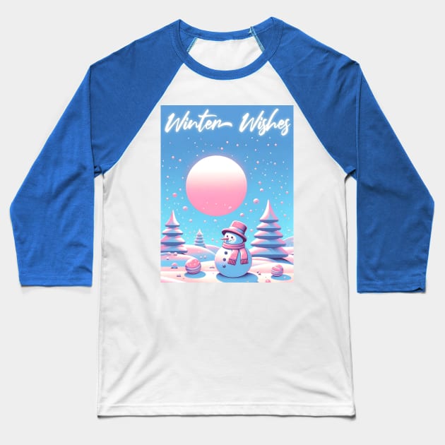 Winter wishes: Enchanting Snowman Christmas Tee Baseball T-Shirt by TimeWarpWildlife